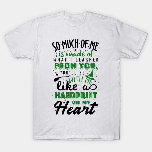 Wicked Musical. Handprint On My Heart. T-Shirt by KsuAnn